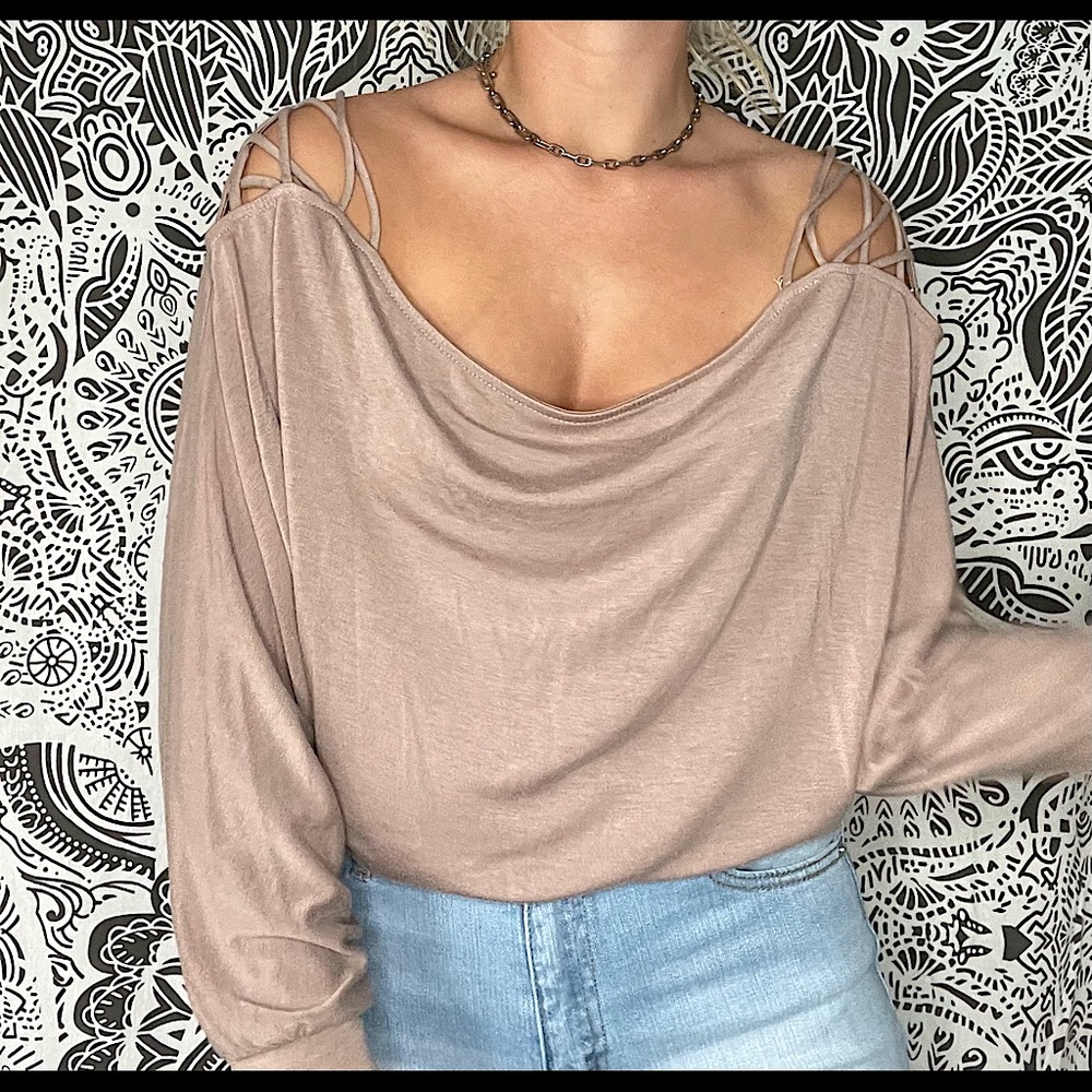 Charlotte Russe, Top, Beige, Size Small